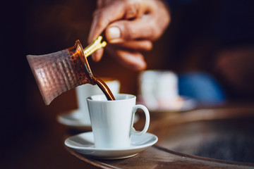 morning with turkish coffee brewing