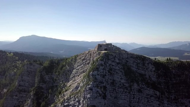 Aerial panoramic view of Cima Vezzena, also called Pizzo di Levico in Trento, Italy