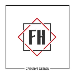 Initial Letter FH Logo Template Design