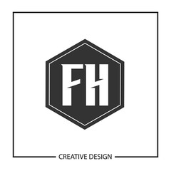 Initial Letter FH Logo Template Design