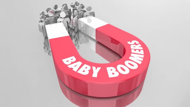 Baby Boomers Demo Group Magnet People 3d Animation