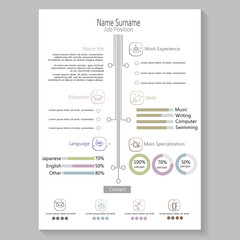 creative modern cv resume with infographic template vector