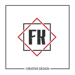 Initial Letter FK Logo Template Design