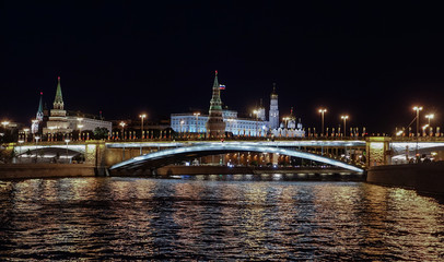 Fototapeta na wymiar Night view of the Moscow Kremlin
