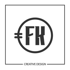 Initial Letter FK Logo Template Design