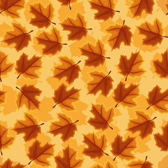 Naklejka na ściany i meble Maple Leaf Tree Autumn Fall Season Seamless Pattern