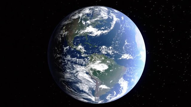 Realistic 3d animated earth showing the borders of the country France and the capital Paris in 4K resolution