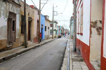 Fototapeta na wymiar a old street in Camaguey, Cuba