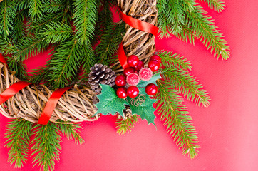 Christmas wreath of natural twigs