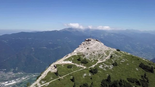 Aerial panoramic view of Cima Vezzena, also called Pizzo di Levico in Trento, Italy