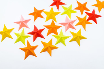 star made of paper the color of red orange yellow