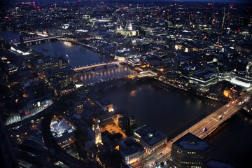 Fototapeta premium View from a tall building the Shard. London. Night. 1