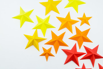star made of paper the color of red orange yellow