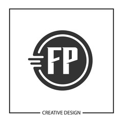 Fototapeta premium Initial Letter FP Logo Template Design