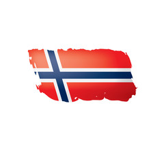 Norway flag, vector illustration on a white background.