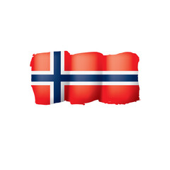 Norway flag, vector illustration on a white background.