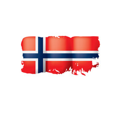 Norway flag, vector illustration on a white background.