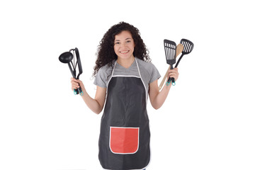 Young woman cooking