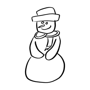 recommend clip art: snowman smiling vector illustration sketch doodle hand drawn with black lines isolated on white background