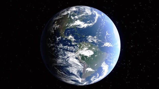 Realistic 3d animated earth showing the borders of the country Spain and the capital Madrid in 4K resolution