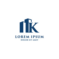 Fototapeta premium Letter K Building Logo Design Template