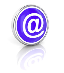 E-mail icon on glossy blue round button