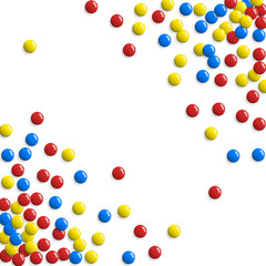 Round glossy buttons, game bubbles or sweet candies background