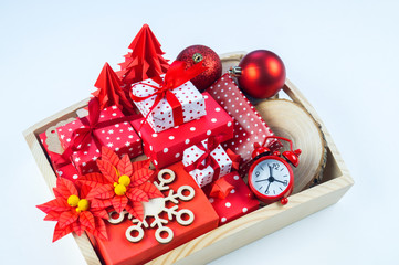 Christmas gift boxes and decorations