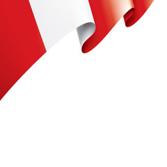 Peru flag, vector illustration on a white background - obrazy, fototapety, plakaty