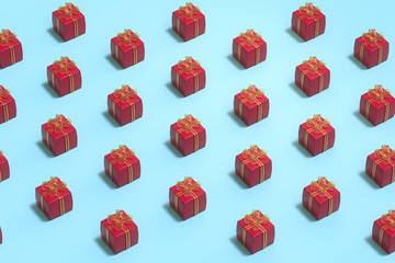 Set of 3d rendering gift boxes with a tape. isolated on colorful background.