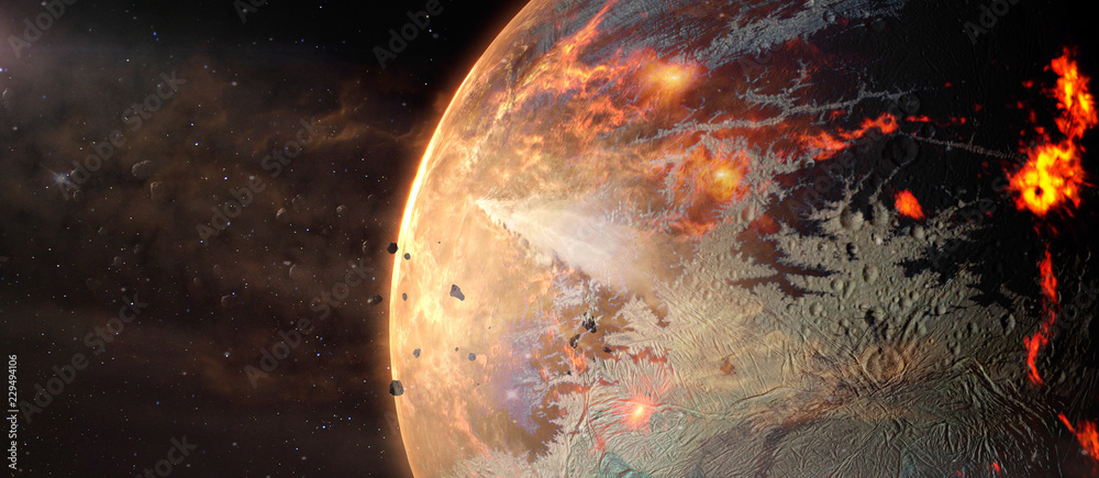 Canvas Prints landscape in fantasy alien hot exoplanet in deep space. elements of this image furnished by nasa.