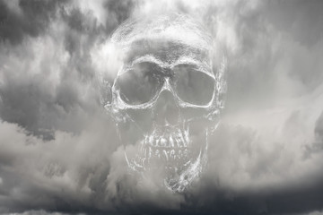 skull / atmosphere scary on sky background 
