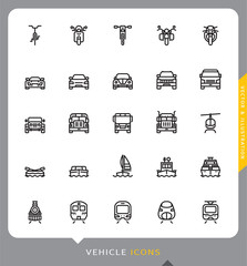 Collection of transport, Vehicle icons, Vector and Illustration