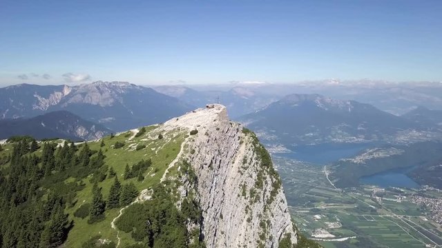 Aerial panoramic view of Cima Vezzena, also called Pizzo di Levico in Trento, Italy