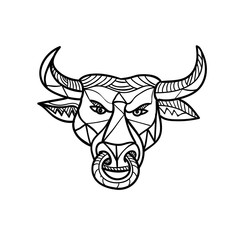 Texas Longhorn Bull Head Mosaic