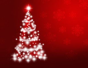 Obraz premium クリスマス ツリー 雪の結晶 クリスマス背景 クリスマスツリー