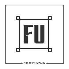 Initial Letter FU Logo Template Design