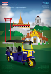 Obraz premium Thailand Bangkok Travel Poster Design Template Vector Illustration