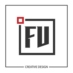 Initial Letter FV Logo Template Design