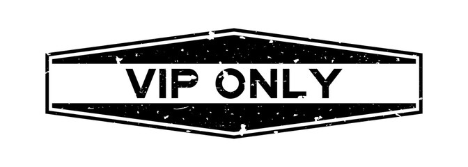 Fototapeta premium Grunge black VIP (abbreviation of very important person) only word hexagon rubber seal stamp on white background