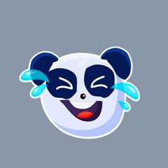 Fototapeta premium Wektor ładny zabawny znaków emoji. Małe chińskie pangi. Naklejki. Płaski styl.