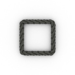 Braided frame in form of square. Isolated on white background.
