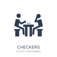 Checkers icon. Trendy flat vector Checkers icon on white background from Activity and Hobbies collection