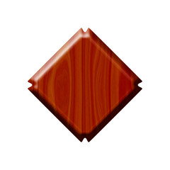 Wooden badge.Isolated on white background.