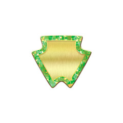 Metal badge with border.Circuit board.Isolated on white background.