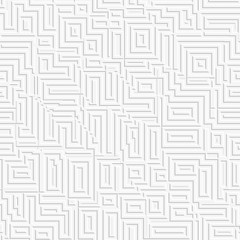 Abstract white labyrinth background. Seamless pattern.