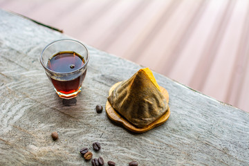  Coffee drip in cafe.