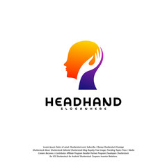 Head care logo vector, Head intelligence logo designs concept vector