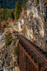Old Railroad Trestle at Box Canyon Dam Near Ione, Washington.
