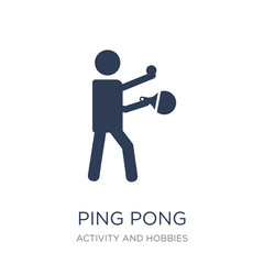 Ping pong icon. Trendy flat vector Ping pong icon on white background from Activity and Hobbies collection
